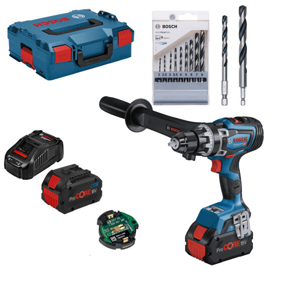 Bosch Akku Bohrschrauber GSR 18V-150 C, CoMo, 2x ProCore 8,0 Ah und Ladegerät + Bohrer-Set