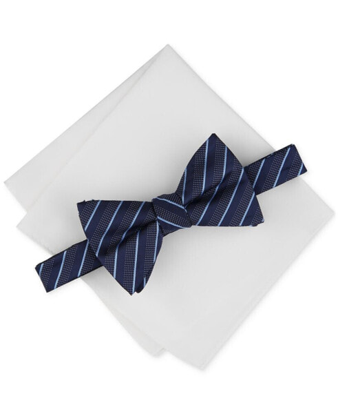 Men's Vinton Stripe Bow Tie & Pocket Square Set, Created for Macy's