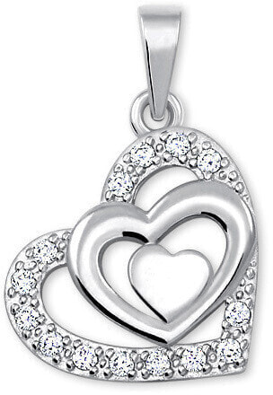 Gentle heart pendant with crystals 249 001 00556 07