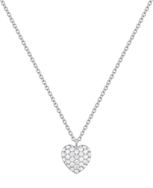 Diamond Pavé Heart 18" Pendant Necklace (1/2 ct. t.w.) in 10k White Gold