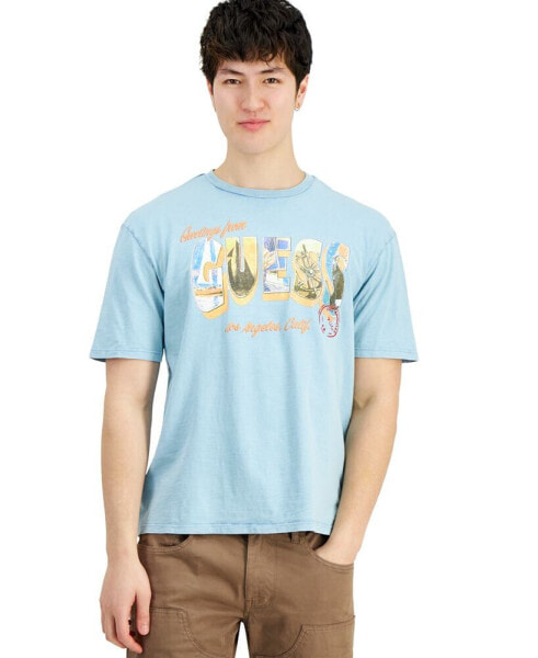 Men's Postcard Logo Graphic Crewneck T-Shirt