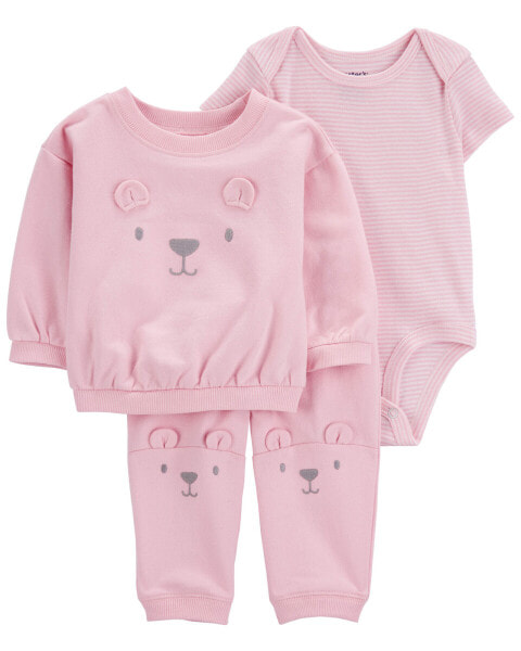 Baby 3-Piece Bear Little Cardigan Set 24M