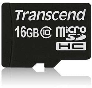 Карта памяти Transcend microSDXC/SDHC 16 ГБ - 16GB MicroSDHC 90 MB/с - Черный