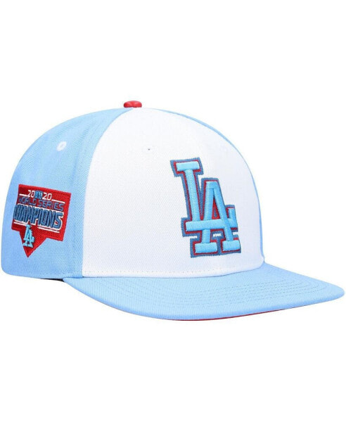 Men's White, Light Blue Los Angeles Dodgers Blue Raspberry Ice Cream Drip Snapback Hat