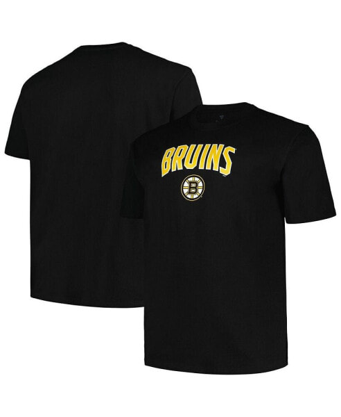 Men's Black Boston Bruins Big and Tall Arch Over Logo T-shirt