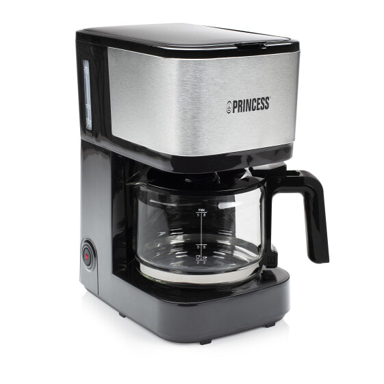 Кофеварка капельная PRINCESS Filter Coffee Maker Compact 8 - 0.75 л - 600 Вт - Черный - Нержавеющая сталь