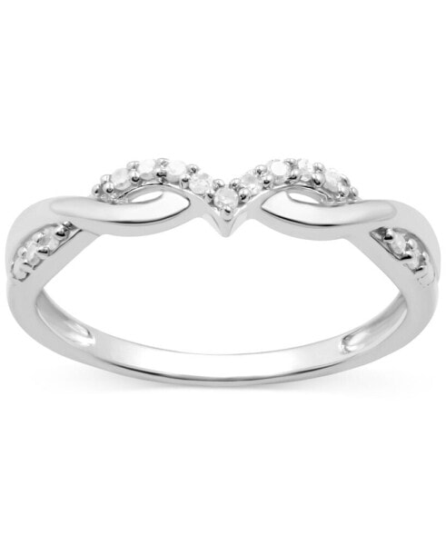 Diamond Twist Ring (1/10 ct. t.w.) in Sterling Silver