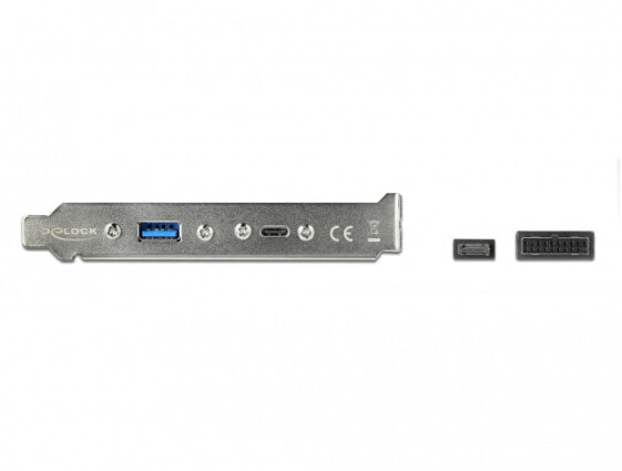 Delock Slot Bracket with 1 x USB Type-C and 1 x USB Type-A Port - 0.5 m - USB C - USB A - USB 3.2 Gen 2 (3.1 Gen 2) - 10000 Mbit/s - Black