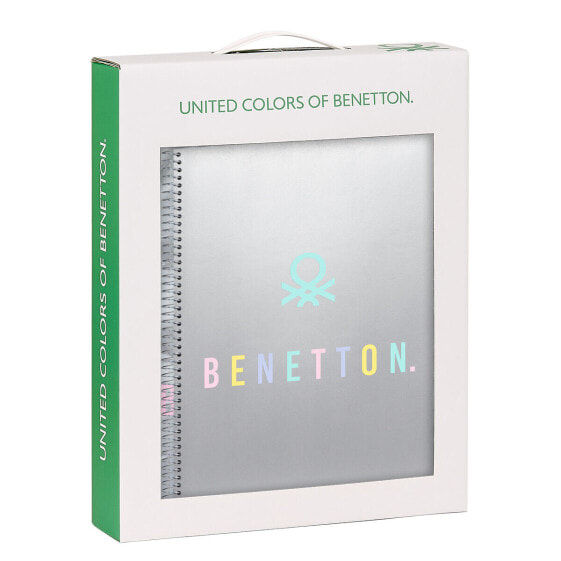 Stationery Set Benetton Silver Silver A4 2 Pieces