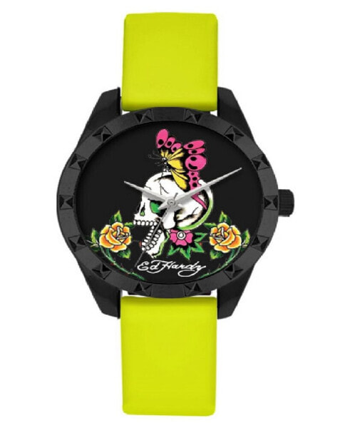 Women's Quartz Neon Lime Silicone Strap Watch 40mm