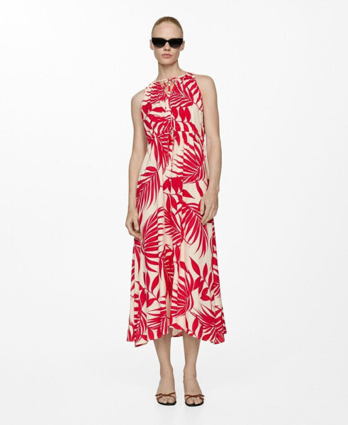 Women's Bow Printed Dress