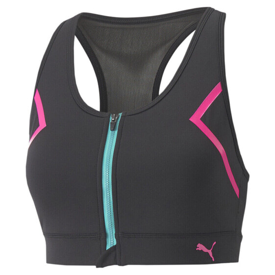 Puma Bfb Zip Front Sports Bra Womens Black Casual 52173201