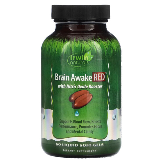 Irwin Naturals, Brain Awake Red, добавка для улучшения работы мозга, 60 желатиновых капсул