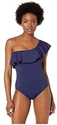 Tommy Bahama Women's 172076 One Shoulder One-Piece Swimsuit Mare Navy Size 10