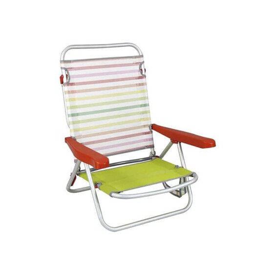 JUGATOYS Aluminum Beach Chair With Headrest 80x65x45 cm 25 cm