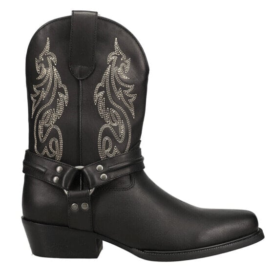 Dingo Dragon Embroidered Round Toe Cowboy Mens Black Dress Boots DI218-BLK