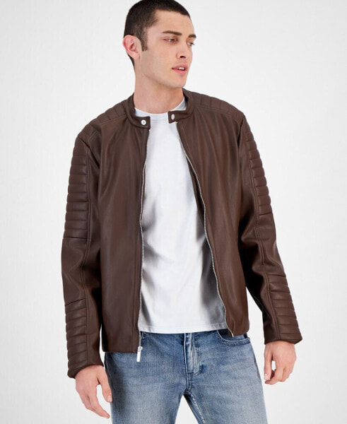 Men's Jameson Regular-Fit Faux-Leather Moto Jacket, Created for Macy's