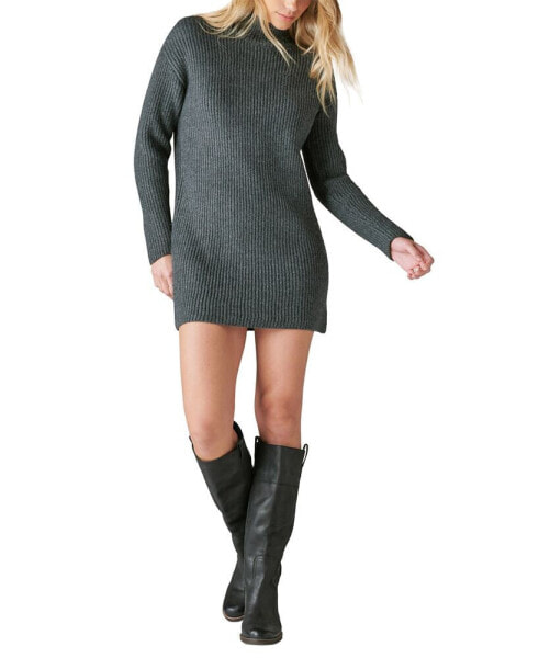 Women's Mock Neck Knit Sweater Dress