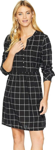 Mod-O-Doc 256283 Womens Long Sleeve Flannel Plaid Dress Black Size Medium