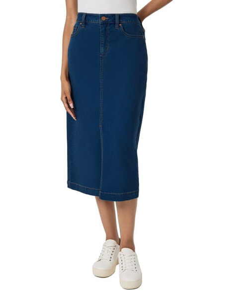 Women's Denim Midi Pencil Skirt