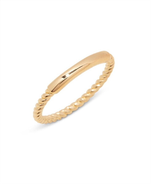 14K Gold-Plated Rope Textured Sized Liv Ring