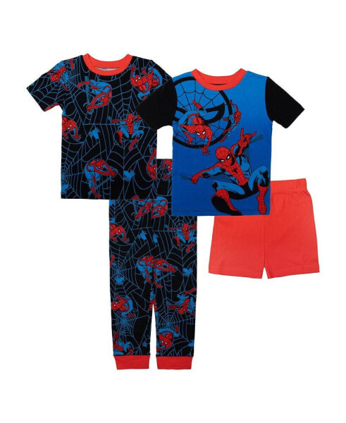 Little Boys Marvel Cotton 4 Piece Pajama Set