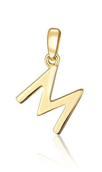 Minimalist gold-plated letter "M" pendant SVLP0948XH2GO0M