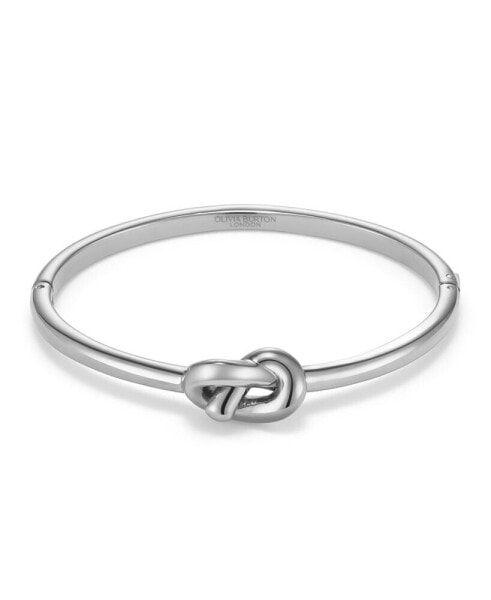 Women's Lover's Knot Silver Tone Bangle