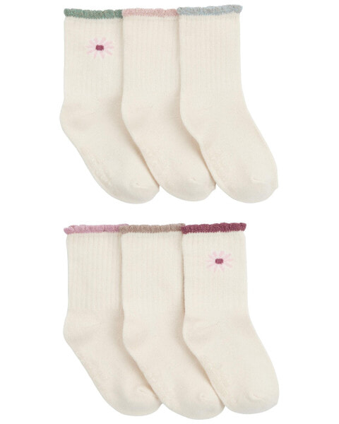 Toddler 6-Pack Daisy Socks 2T-4T