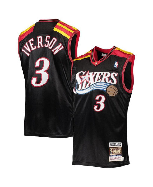 Men's Allen Iverson Black Philadelphia 76ers Hardwood Classics Authentic 2006 Jersey