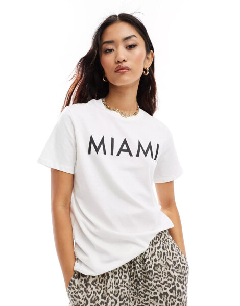 New Look Miami t-shirt in white