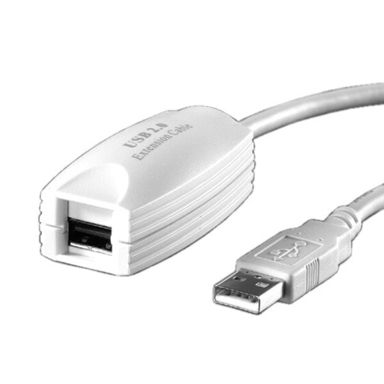 Удлинитель USB 2.0 - 1 порт - белый 5 м - 5 м - USB A - USB A - USB 2.0 - Мужской/мужской - Белый