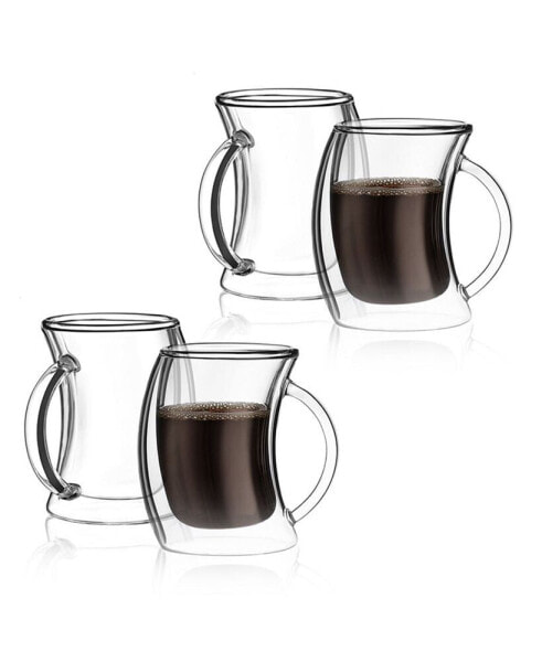 Caleo Double Wall Insulated Coffee Mugs, Set of 4
