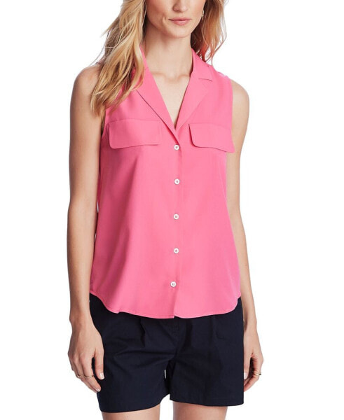 Women's Sleeveless Button-Down Blouse