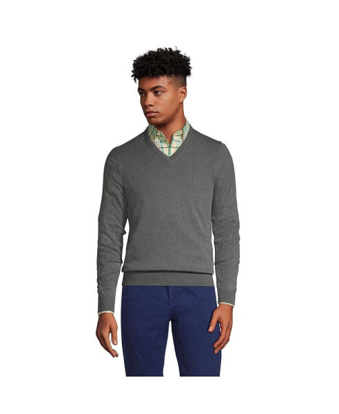 Men's Classic Fit Fine Gauge Supima Cotton V-neck Sweater