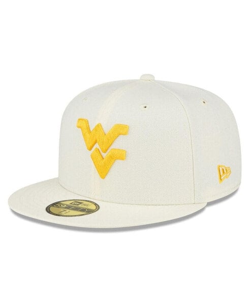 Men's White West Virginia Mountaineers Chrome Color Dim 59FIFTY Fitted Hat