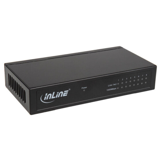 InLine Gigabit Netzwerk Switch 8-Port, 1GBit/s, Desktop, lüfterlos