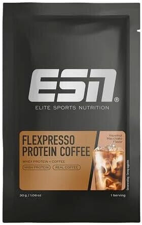 ESN Flexpresso Protein Coffee + Free Shaker, Caramel, 2 x 908 g, Creamy Protein Coffee with up to 22 g Protein per Serving, Tested Quality, Made in Germany