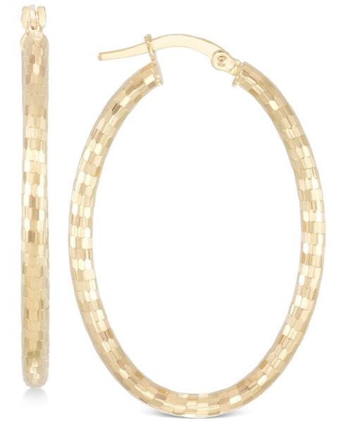 Серьги Italian Gold Oval Hoop