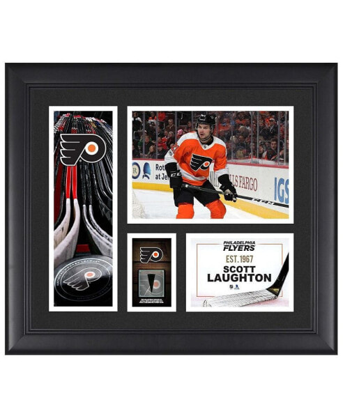 Scott Laughton Philadelphia Flyers Framed 15" x 17" Player Collage with a Piece of Game-Used Puck