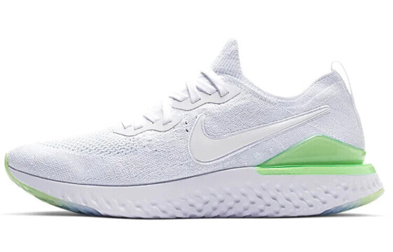 Nike Epic React Flyknit 2 编织 低帮 跑步鞋 男款 白绿 / Кроссовки Nike Epic React Flyknit 2 BQ8928-100