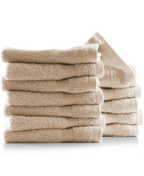 Bath Towel Collection, 100% Cotton Luxury Set of 12 Multipurpose Wash Cloths