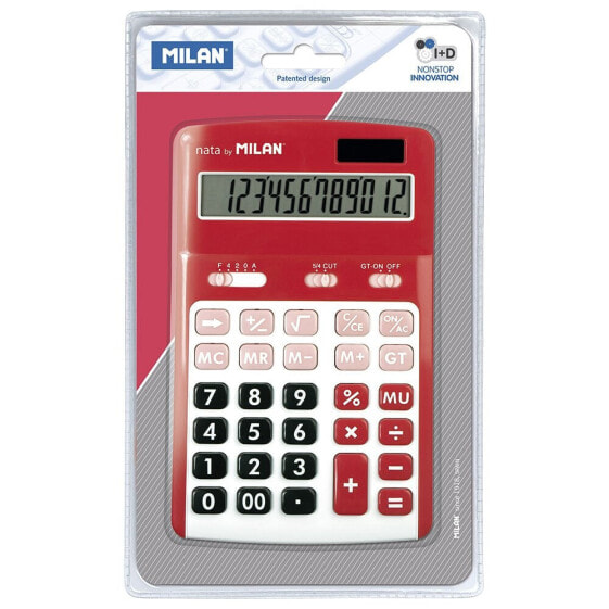 MILAN Blister Pack Red 12 Digit Calculator
