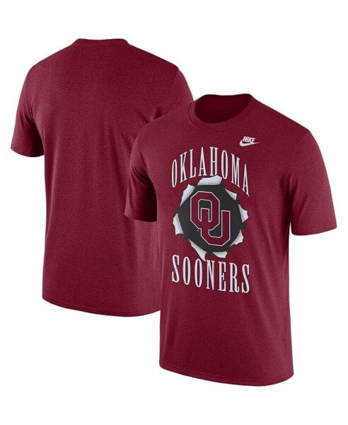 Men's Crimson Oklahoma Sooners Campus Back to School T-shirt