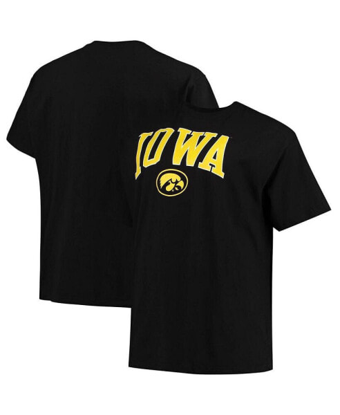 Men's Black Iowa Hawkeyes Big and Tall Arch Over Wordmark T-shirt