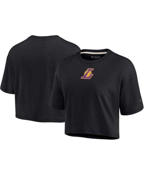 Women's Black Los Angeles Lakers Super Soft Boxy Cropped T-shirt
