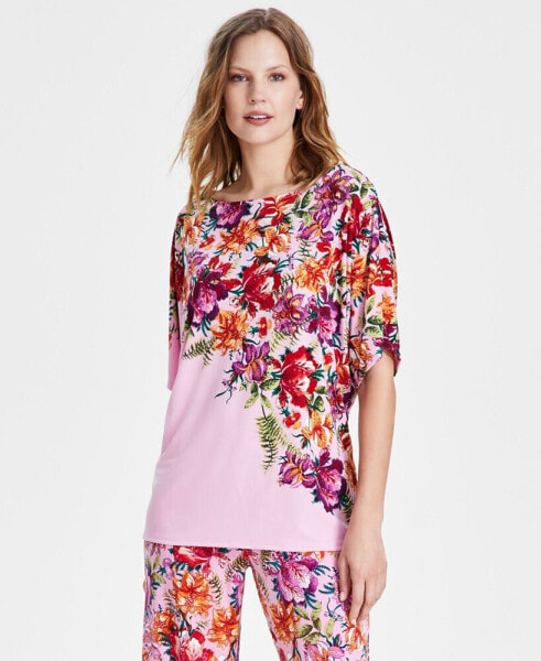 Women's Printed Dolman-Sleeve Top, Created for Macy's