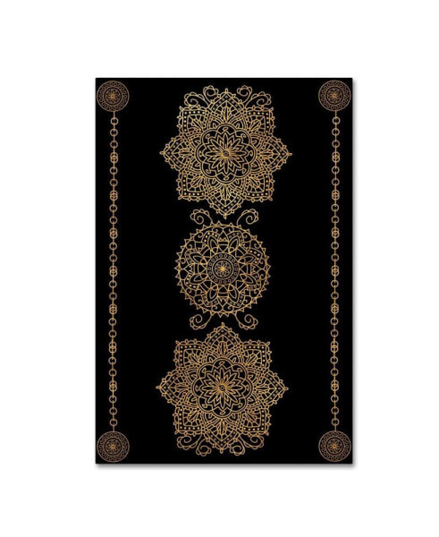 Lisa Powell Braun 'Gold Medalions' Canvas Art - 19" x 12" x 2"