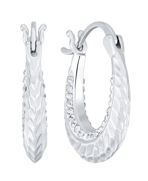 Clear Crystal Diamond Cut Hoop Earring