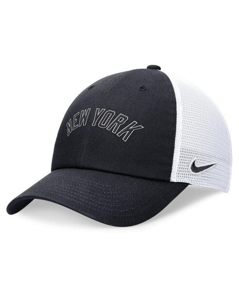 Men's Navy New York Yankees Evergreen Wordmark Trucker Adjustable Hat